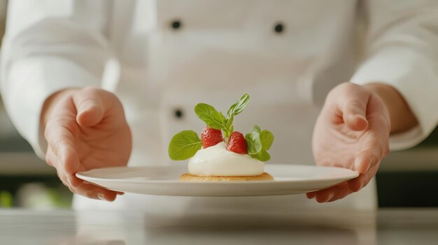 Kucharz prezentujący potrawę